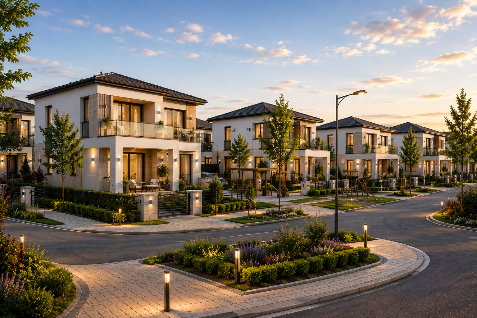 Completed modern residential development